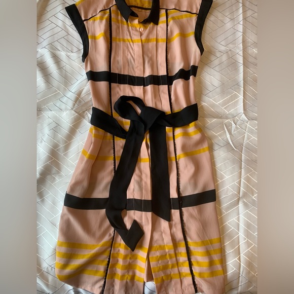 WOO to the WU! Jason Wu for Target plaid button up tie belt stripe dress - Picture 4 of 13